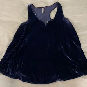 Anthropologie Velvet Tank - Dark Blue / Indigo